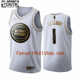 NBA Detroit Pistons Trikot Reggie Jackson 1 Nike 2019-2020 Weiß Golden Edition Swingman - Kinder